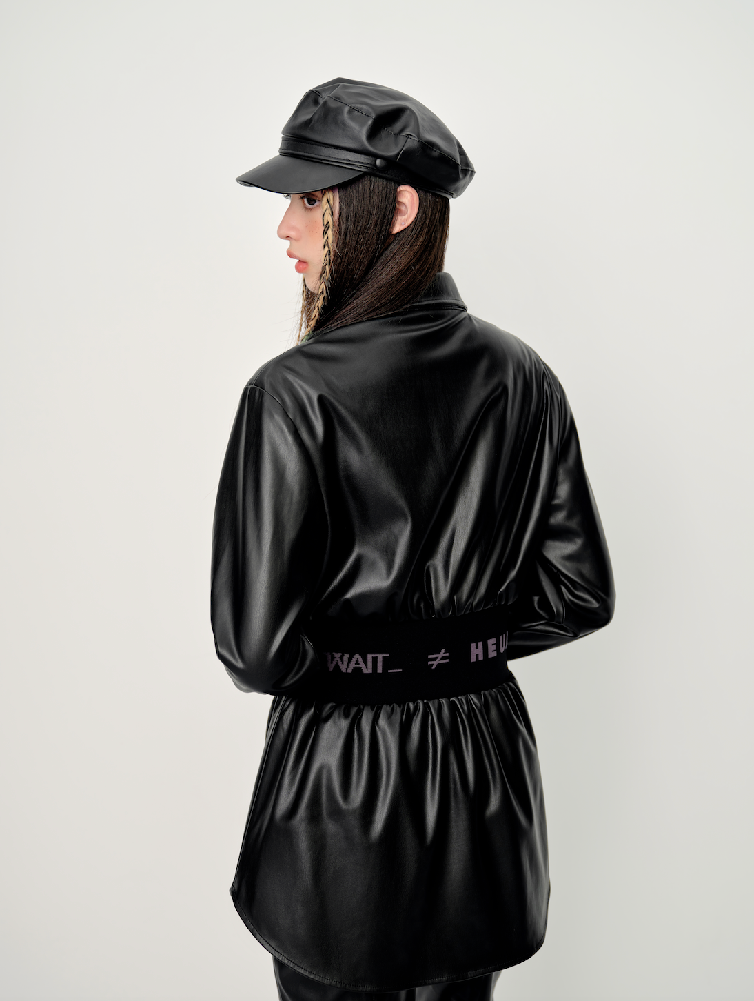 HEURUEH x CANOTWAIT_ Faux Leather Shirt